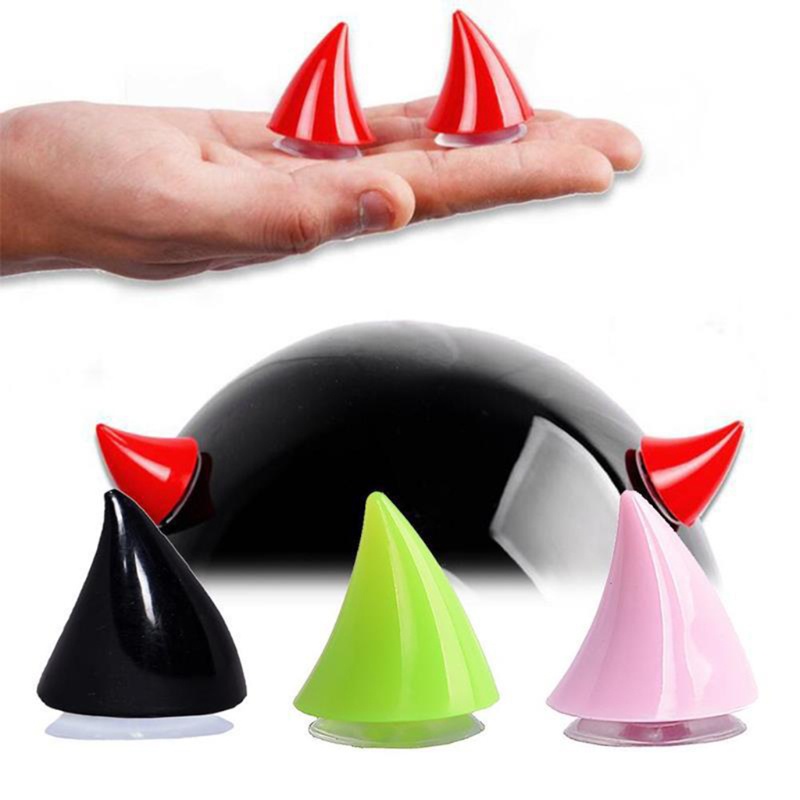 Miếng Dán Trang Trí Nón Bảo Hiểm Xe Máy Scooter Hình Sừng Quỷ Đáng Yêu