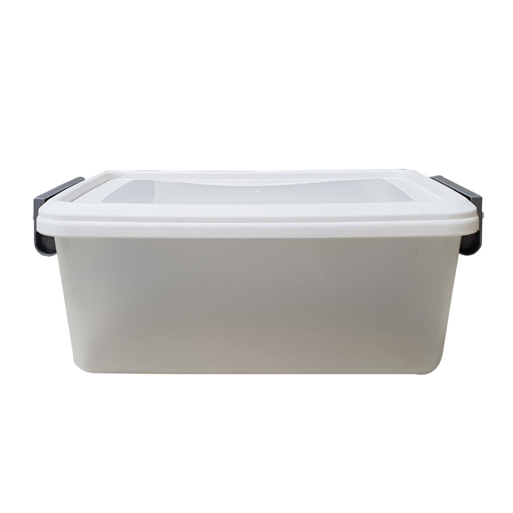 HomeBase STACKO Thùng đựng đồ 17L bằng nhựa có nắp AZ Thái Lan W46.9xD32.2xH18.1 màu trắng