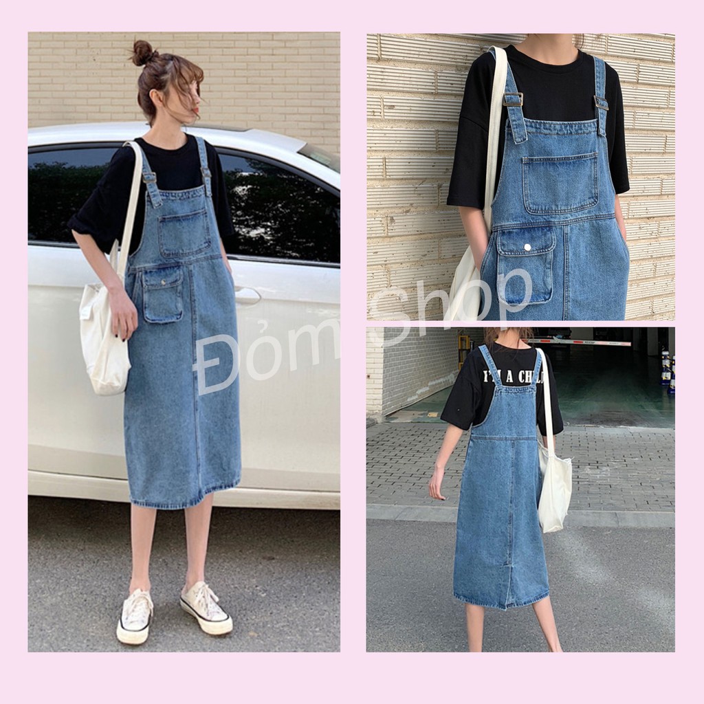 Váy Đầm Yếm Jean Bò Ulzzang Dáng Rộng - Hàng Cao Cấp Mẫu Mới Siêu Phong Cách - Mã V08