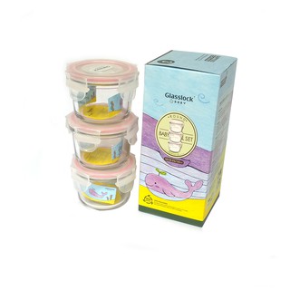 Bộ 3 hộp thủy tinh GLASSLOCK  đựng thức ăn 165ml GL545