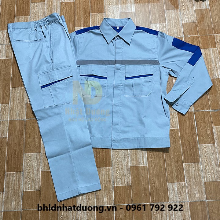 Quần áo bảo hộ lao động nam nữ có phản quang quần túi hộp phối màu đồng phục kỹ sư PR02