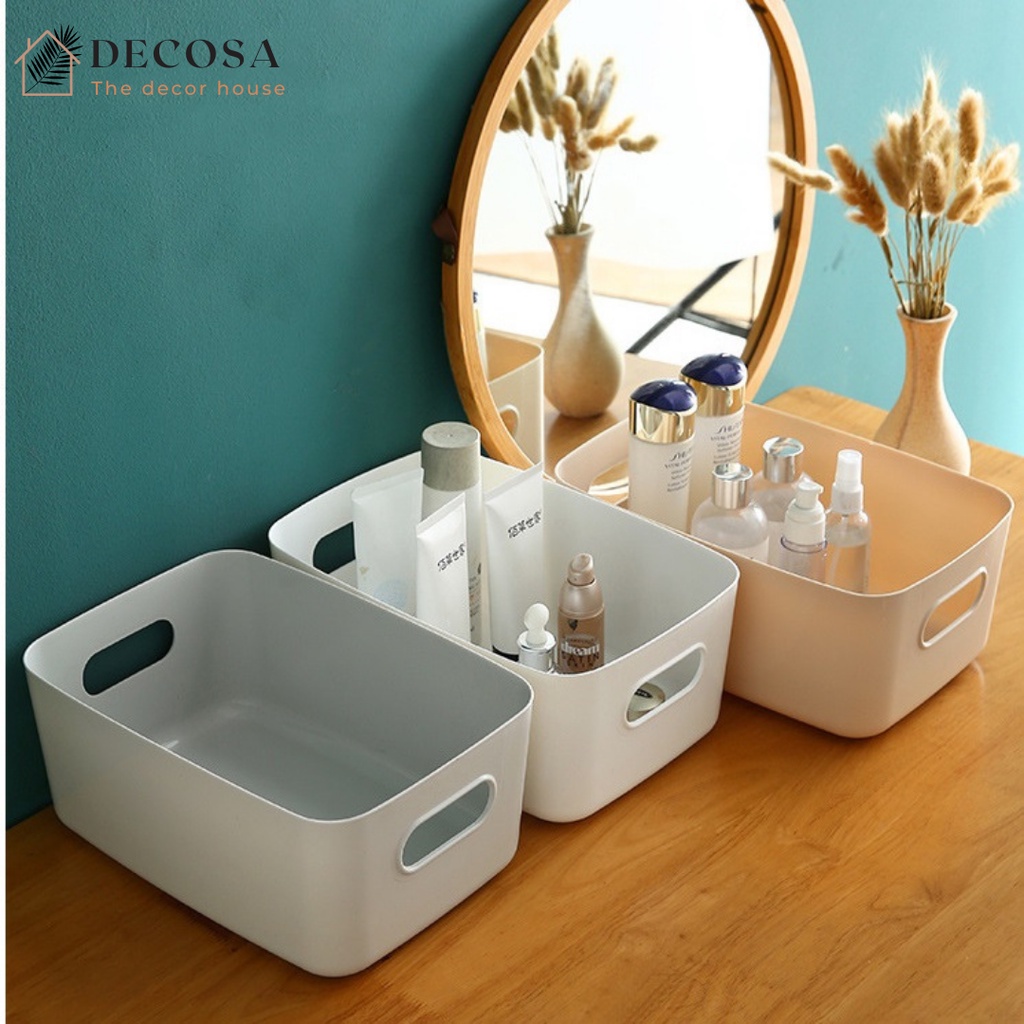 Hộp nhựa đựng đồ đa năng có tay cầm tiện lợi nhiều màu sắc DECOSA