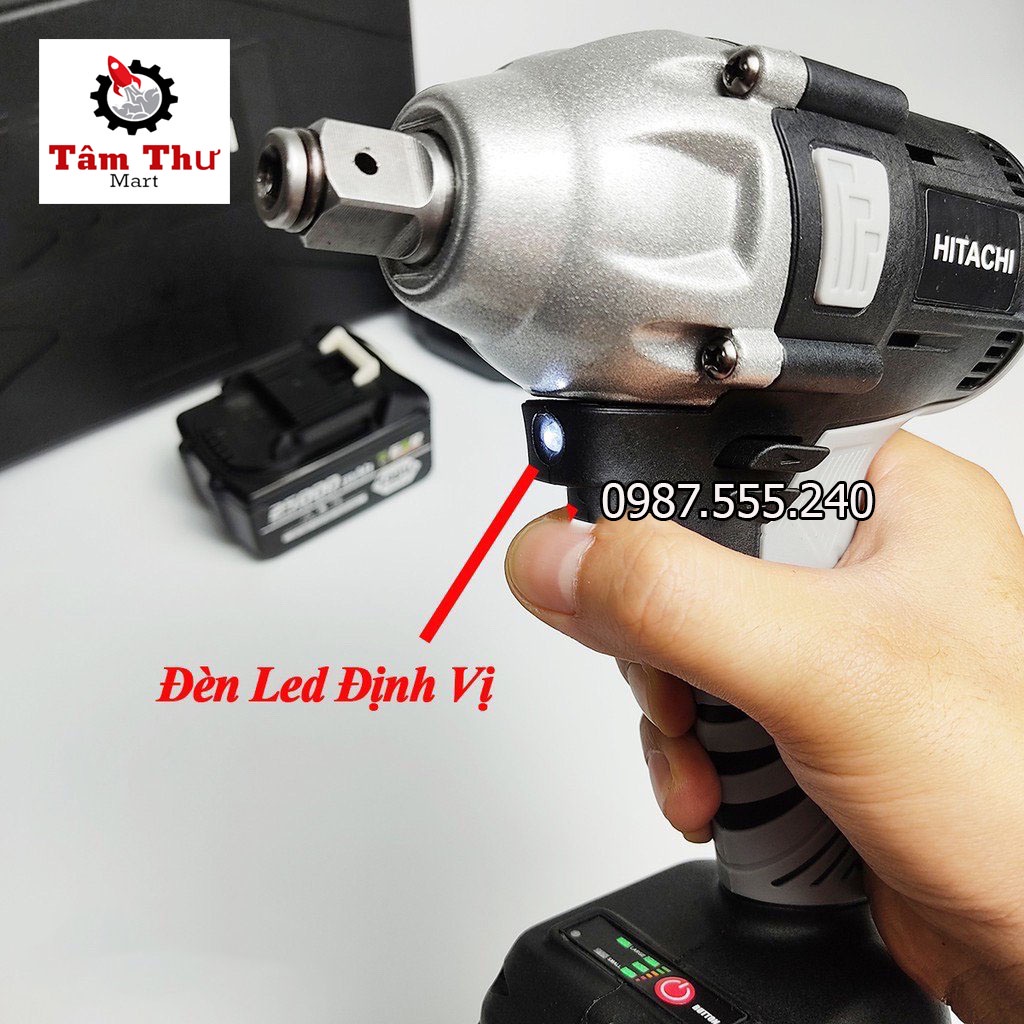 Máy Siết bulong, bắt vit Dùng Pin 198V Hitachi Không Chổi Than
