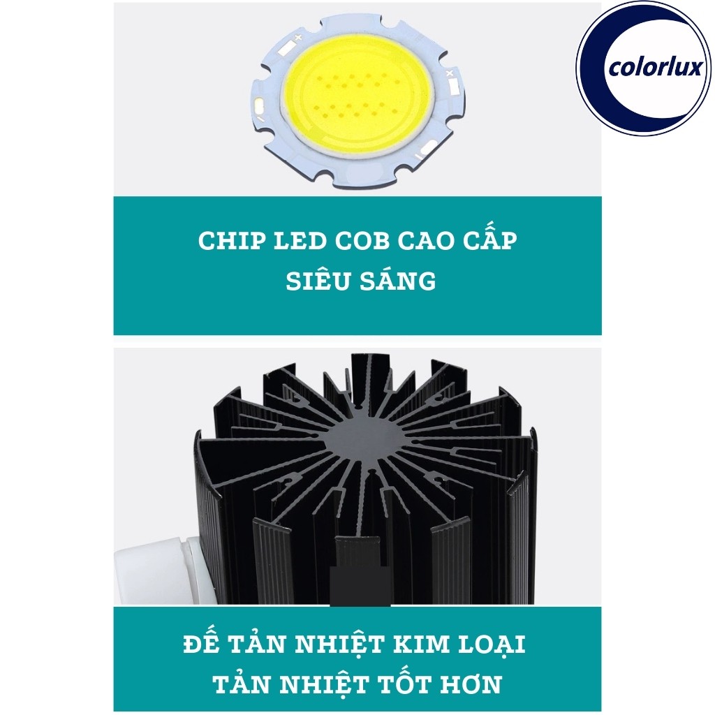 Đèn Rọi Ray Khuỷu COB 30W 20w COLORLUX Cao Cấp Siêu Sáng #denroikhuyucob