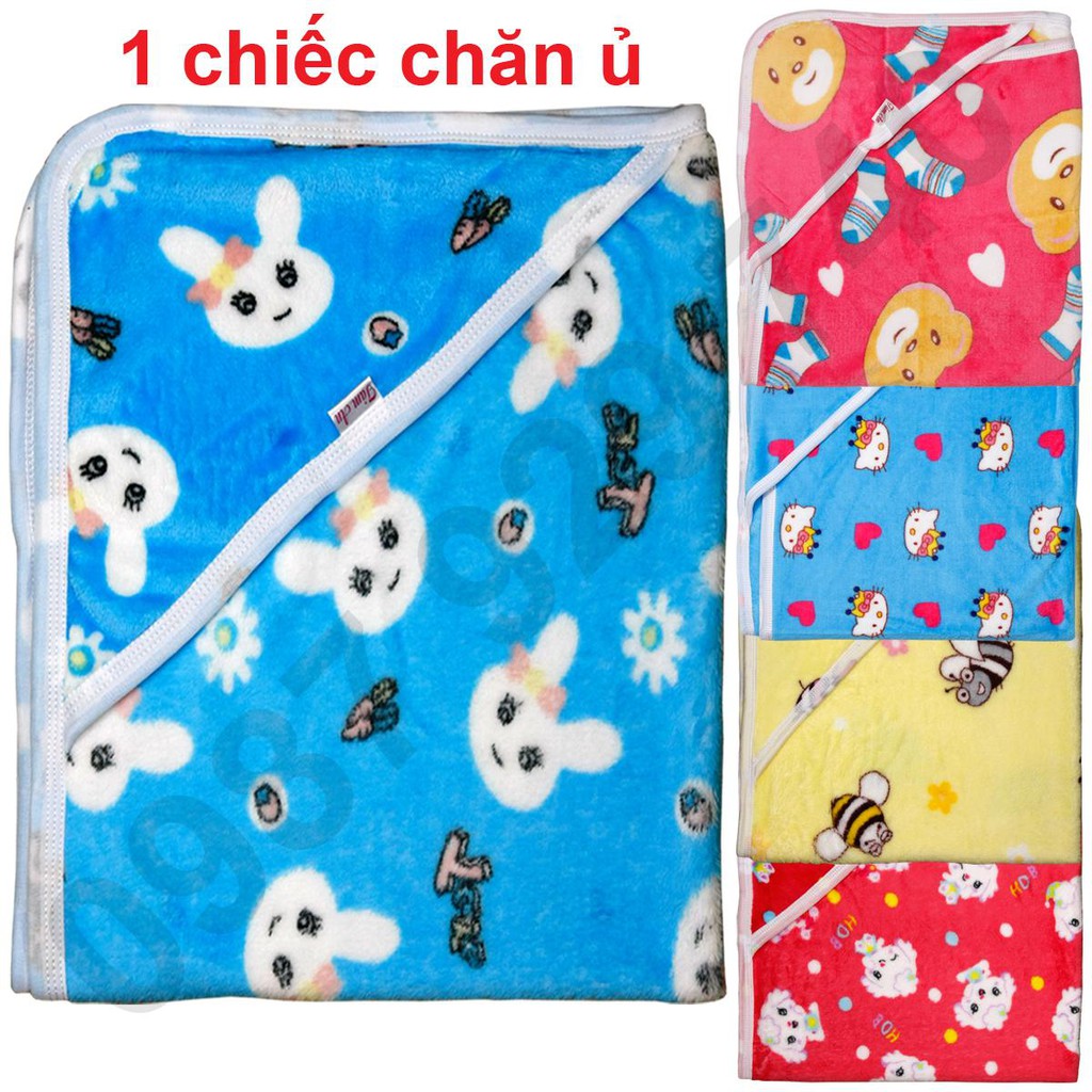 Chăn Ủ Nhung Tuyết có mũ cực mềm cho bé sơ sinh