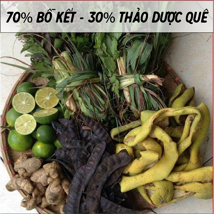 Dầu gội thảo dược/Dầu gội bồ kết thảo mộc dưỡng tóc QUÊ MỘT CỤC ngăn rụng tóc, sạch gàu 500ml