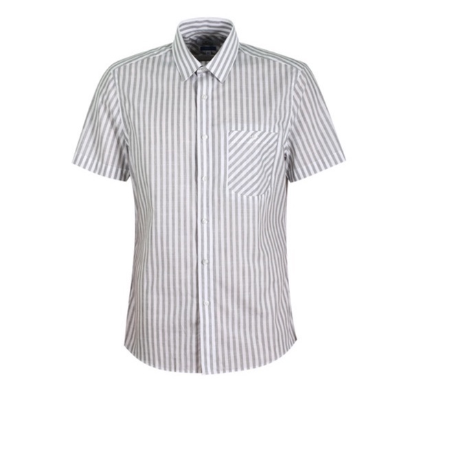 Áo sơ mi Nam ngắn tay DGCs phom dáng vừa vặn, chất vải ít nhăn thoáng mát, họa tiết kẻ xám trẻ trung SASN1762M-M4