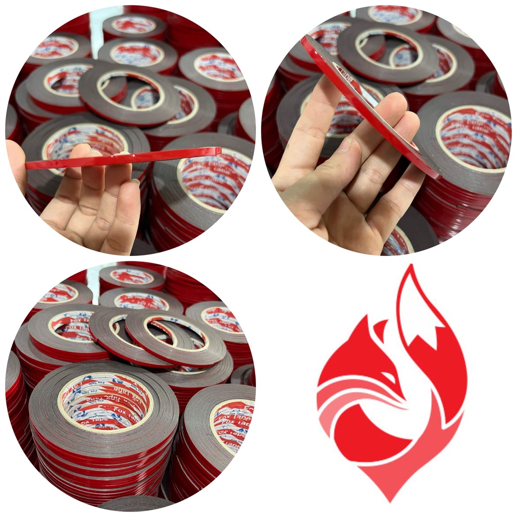 Băng Keo Hai Mặt Xốp Đen 4mm Gò Biển Số Xe Máy, Xe Ô Tô FOXTAPE