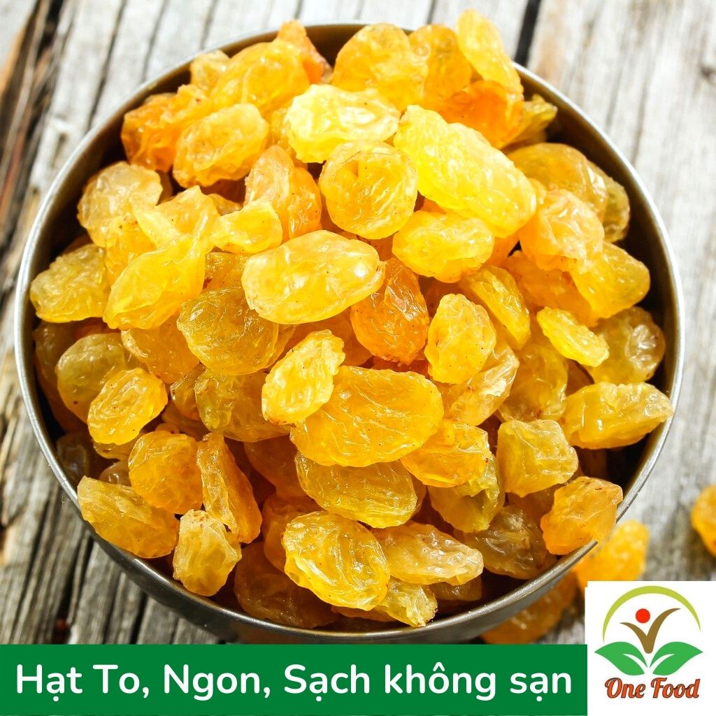 Nho Khô - NHO KHÔ VÀNG ẤN ĐỘ LOẠI 1 (không đường ) - Trái Cây sấy, Hoa Quả Sấy - Đồ Ăn Vặt - OneFood68