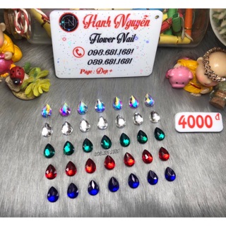 Đá Hình trơn gắn móng nail - chân phẳng:4.000/1viên. Set 4 viên =16.000