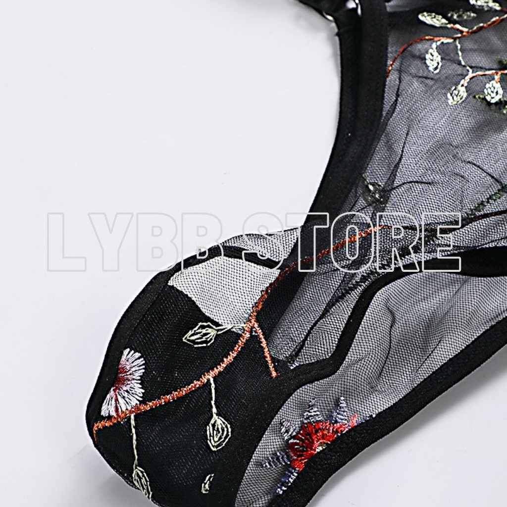 [CÓ ẢNH THẬT] Bồ đồ lót ren lưới thêu hoa sexy, Set đồ lót lưới trong suốt thêu hoa áo ngực không gọng quần lót dây | BigBuy360 - bigbuy360.vn