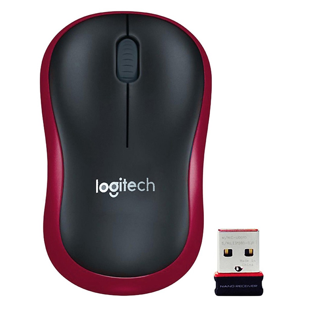 Chuột Logitech-Chuột không dây Logitech M185 tiết kiệm pin nhấn êm DGW phân phối