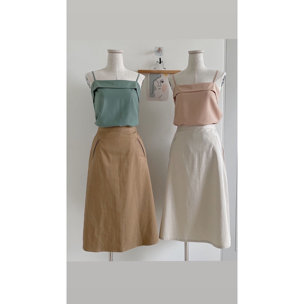 Chân váy nữ dài túi mổ lưng chun co giãn chất kaki cao cấp nhiều màu - Coconut Skirt - Tyribee Clothing