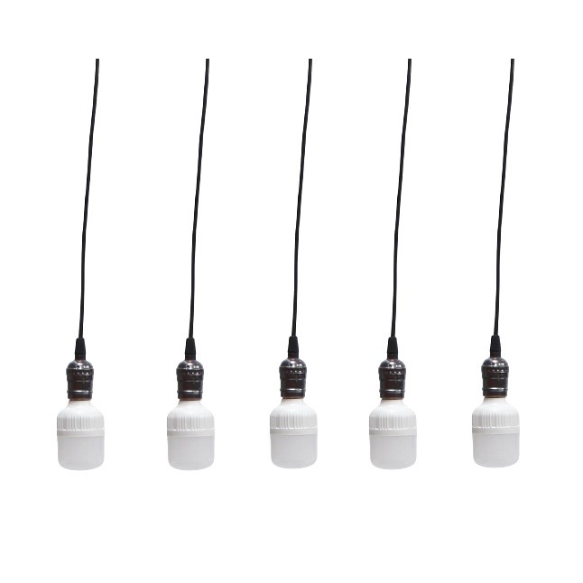 Bộ 5 đèn thả cổ điển Vintage bóng đèn led búp trụ 13w