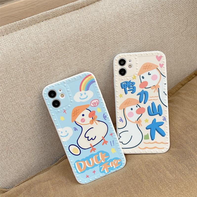 Ốp lưng iphone - Ốp iphone viền chấm bi Vịt - Duck 7plus/ 8plus / x / xs / xs max / 11 /11 promax Dino Case