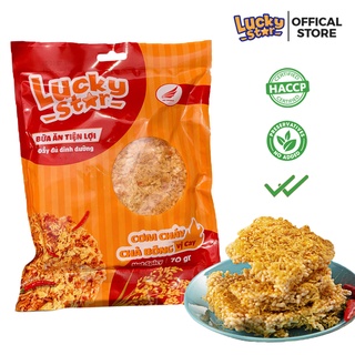 Cơm cháy chà bông vị cay Lucky Star gói 70g siêu ngon đồ ăn vặt dinh dưỡng Việt Nam đảm bảo ATTP