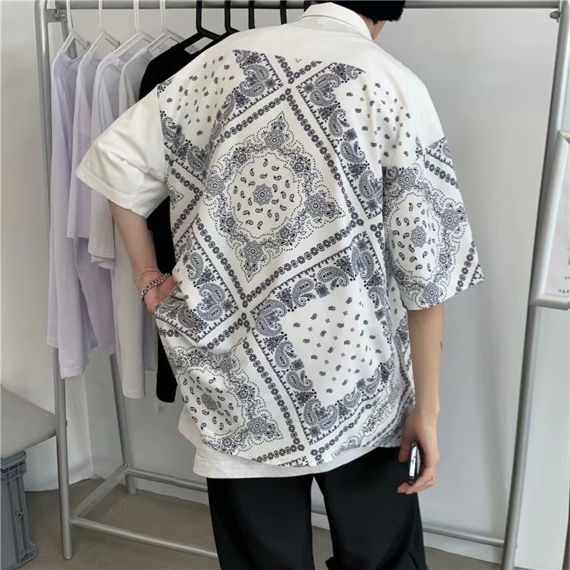 Áo sơ mi tay ngắn in họa tiết thời trang Hàn Quốc cho nam TILAA FASHION AM01