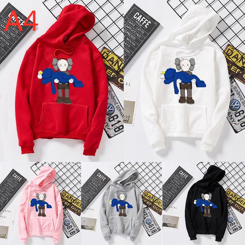 Áo hoodie cotton tay dài in hình Kaws xinh xắn dành cho cặp đôi | BigBuy360 - bigbuy360.vn