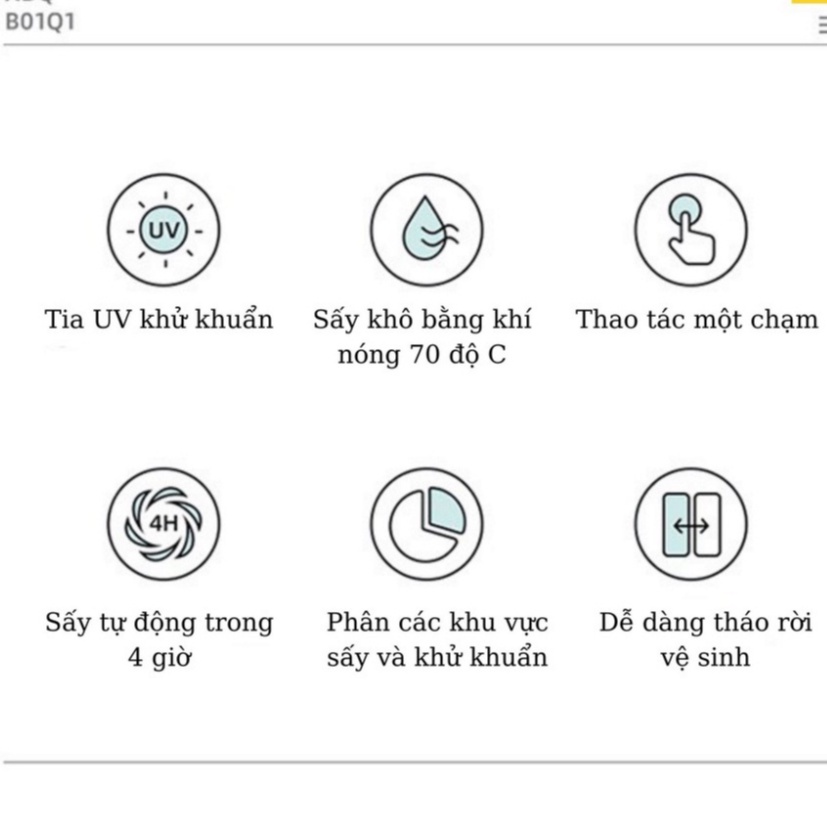 Máy Sấy Tiệt Trùng Dao Thớt Đũa Khử Khuẩn Nhờ Tia UV CHÍNH HÃNG Bear Bảo Hành 18 tháng bản Quốc Tế XDQ-B01Q1