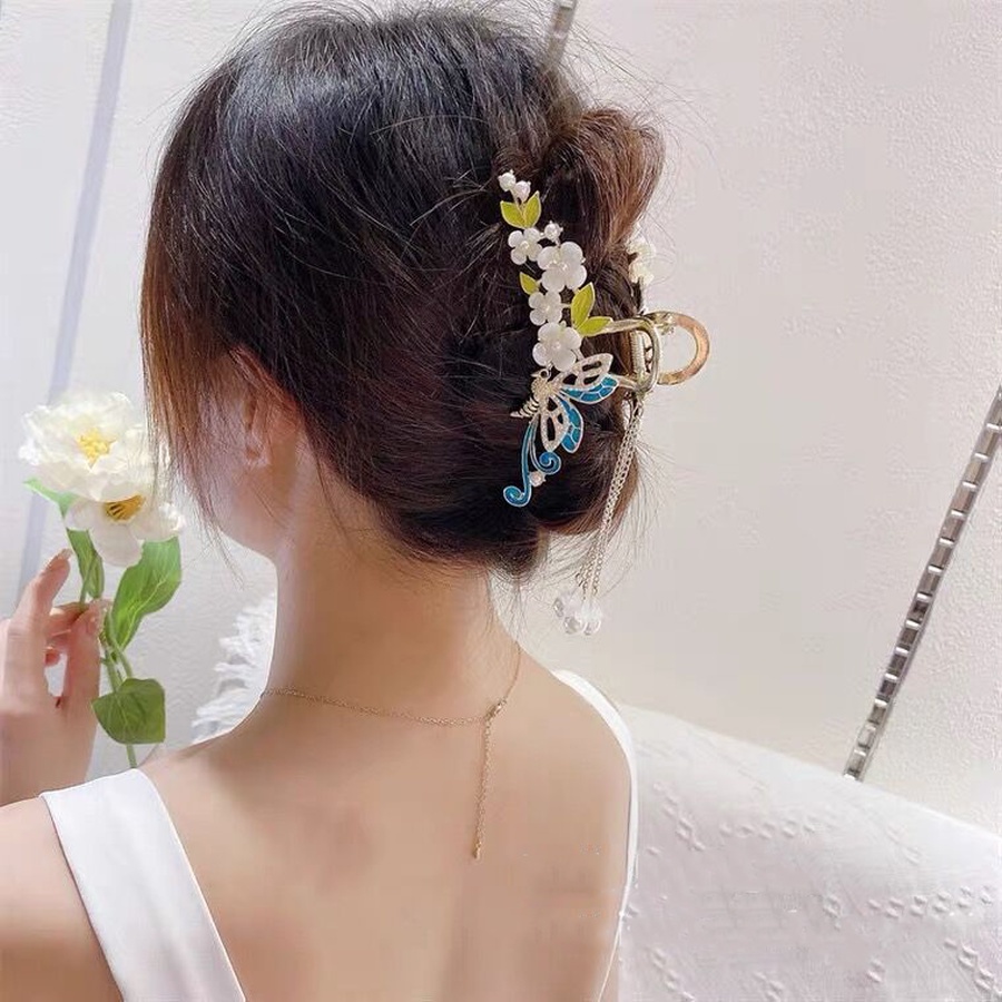 Kẹp Tóc Đính Hạt Ngọc Trai Giả Bằng Hợp Kim Phong Cách Hàn Quốc Cho Nữ