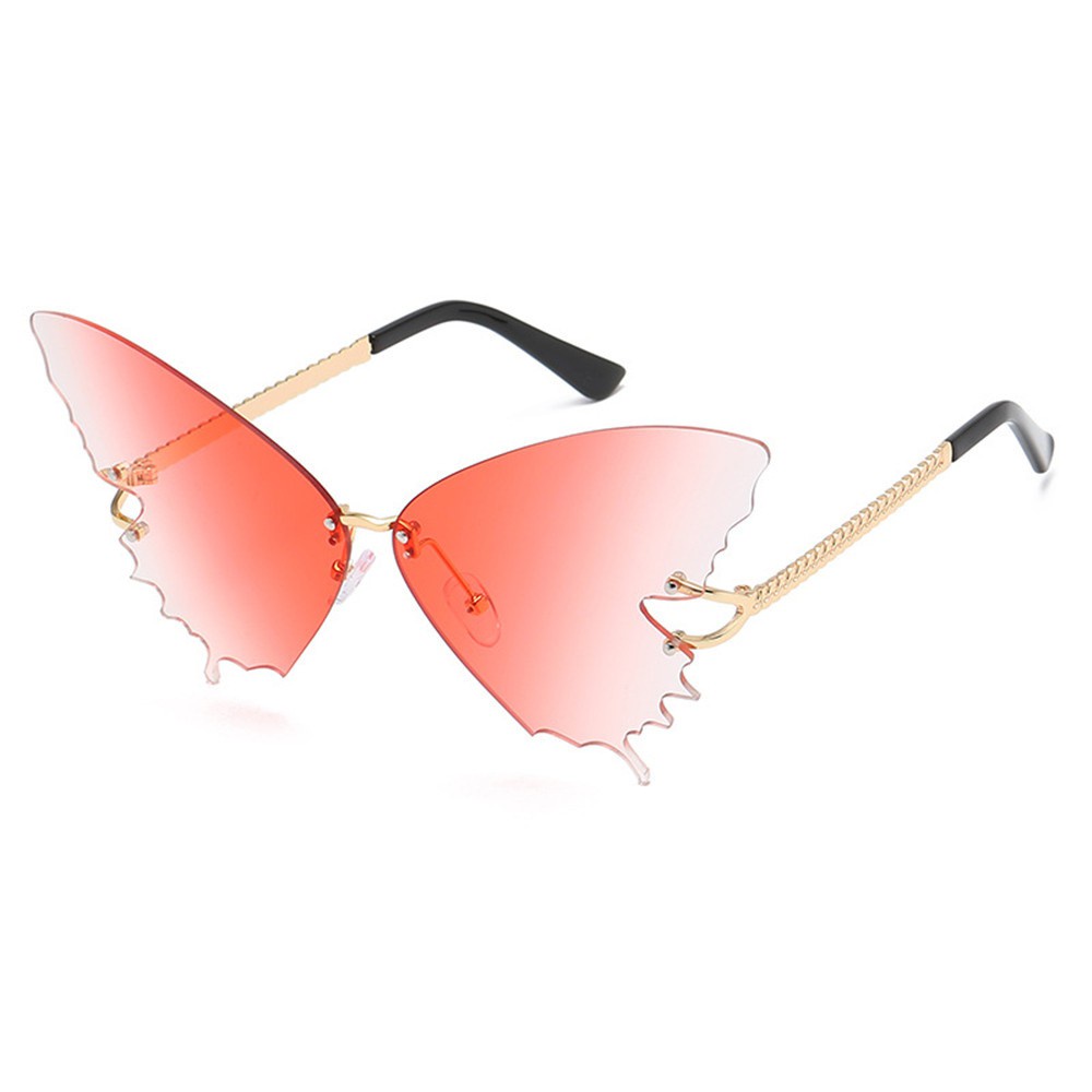 👒OSIER🍂 Christmas Decorations Rimless Sunglasses Vintage Retro Sun Glasses Butterfly Sunglasses Women Fashion Metal Eyewear UV protection