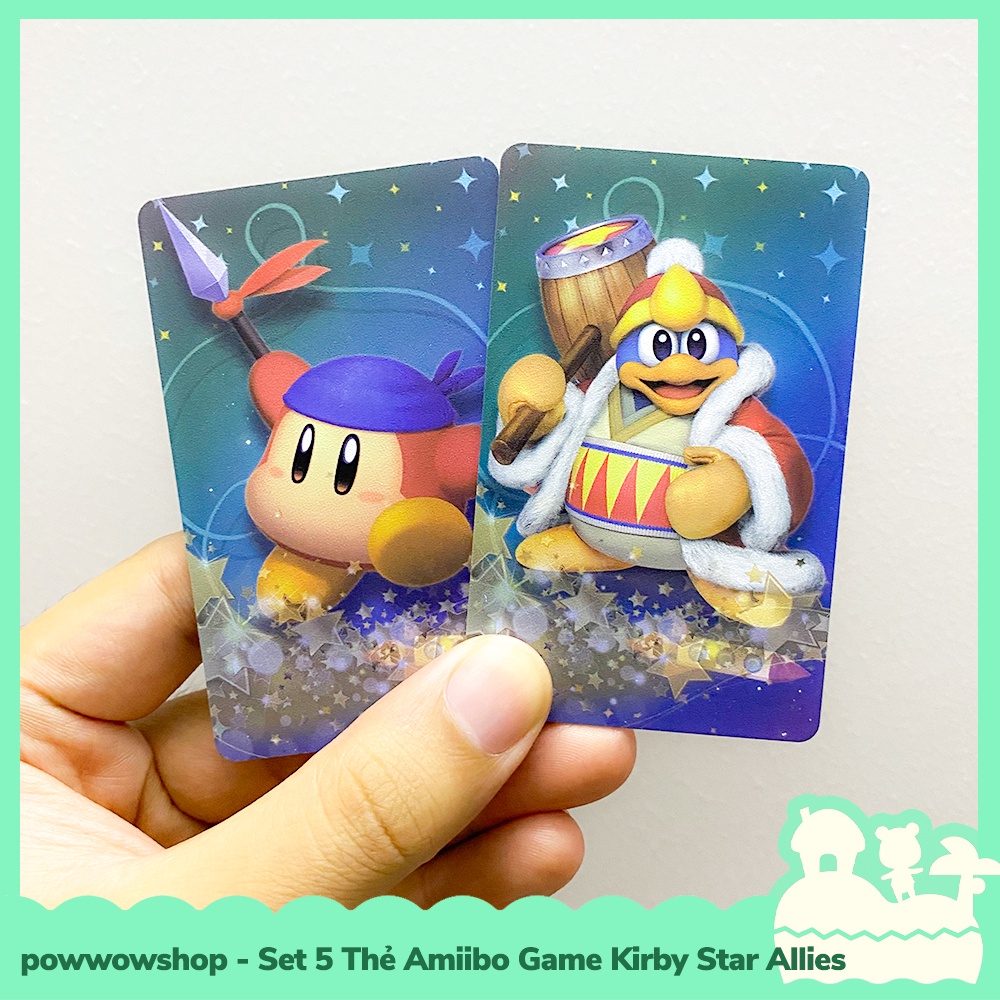 [Sẵn VN - Hỏa Tốc] Set 5 Thẻ Amiibo Card Scan NFC Game Kirby Star Allies Cho Máy Game Nintendo Switch / Lite / Oled