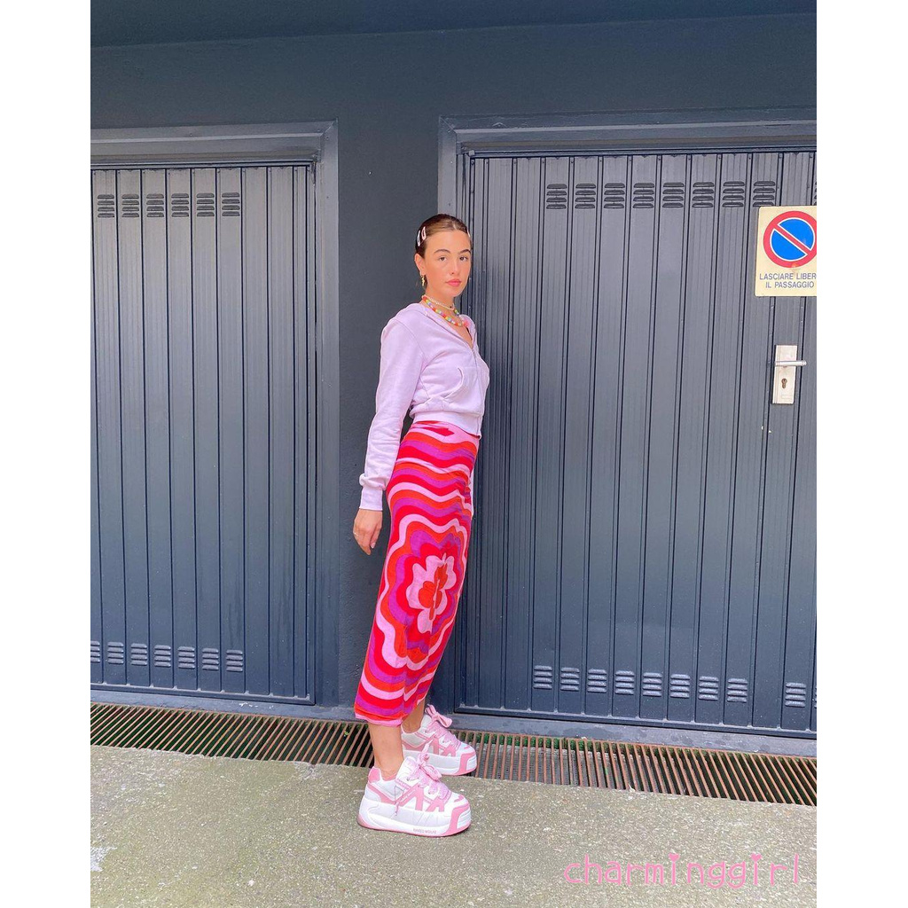 Chân Váy Dài Lưng Cao Xẻ Tà Họa Tiết Kẻ Sọc Thời Trang Mùa Hè Cho Nữ | BigBuy360 - bigbuy360.vn