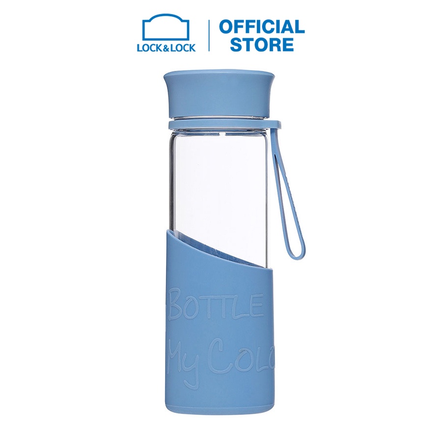 Bình nước thủy tinh chịu nhiệt Lock&Lock có vỏ bọc silicone 500ml LLG673MB
