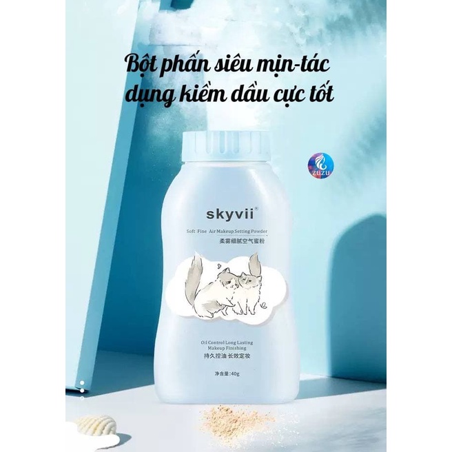 Phấn Phủ Bột Kiềm Dầu SKYVIL , kiềm dầu tối đa với 2 tone màu ZUZU Cosmetic