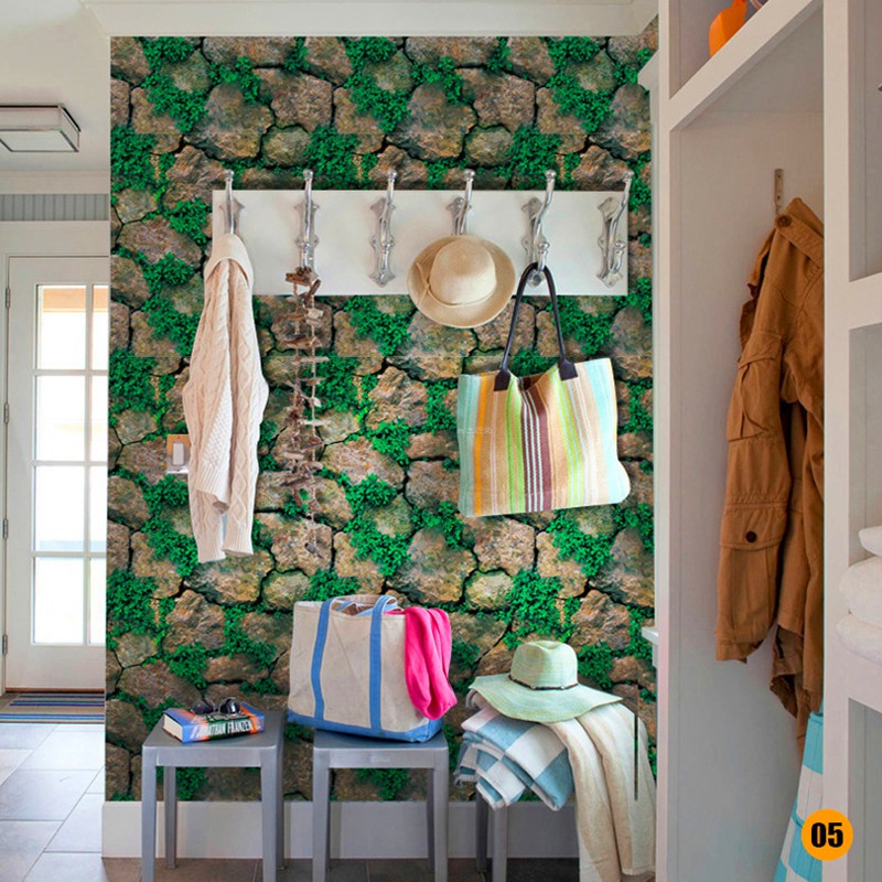 Miếng dán tường giả họa tiết gạch cỡ 45*100cm dùng trang trí phòng