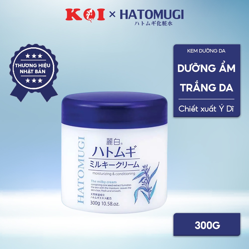 Kem dưỡng da Hatomugi Moisturizing Conditioning The Milky Cream 300g