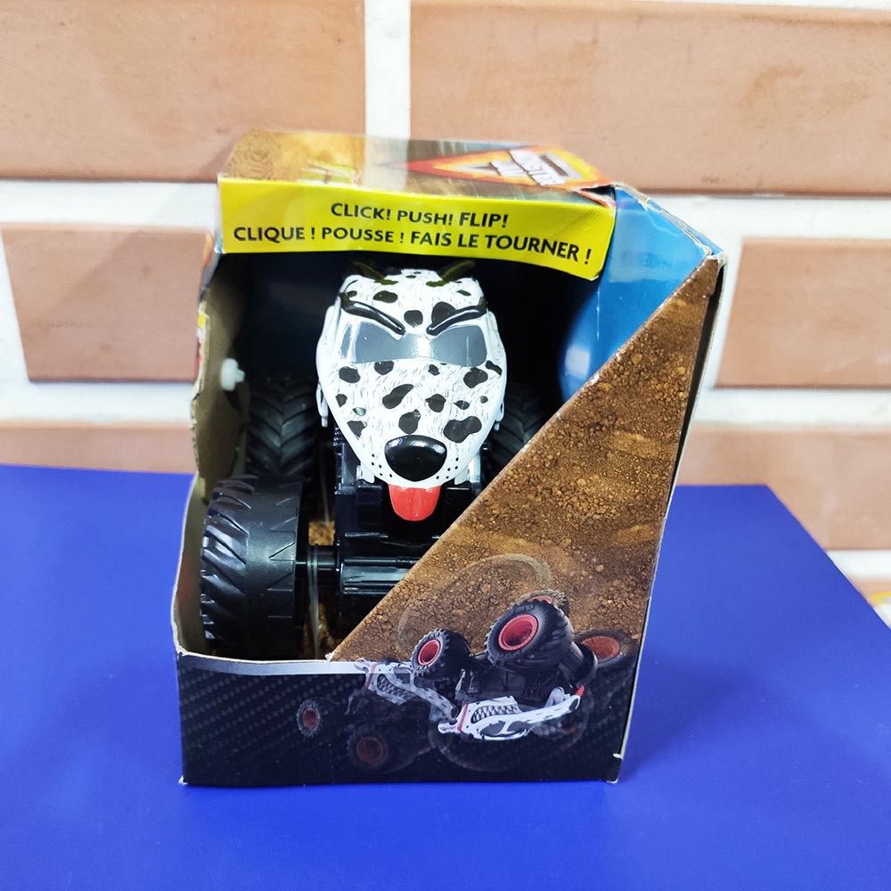 Đồ chơi Xe tải mô hình Quái vật Monster Jam Authentic Click &amp; Flip ấn bật và nhào lộn tỷ lệ 1:43