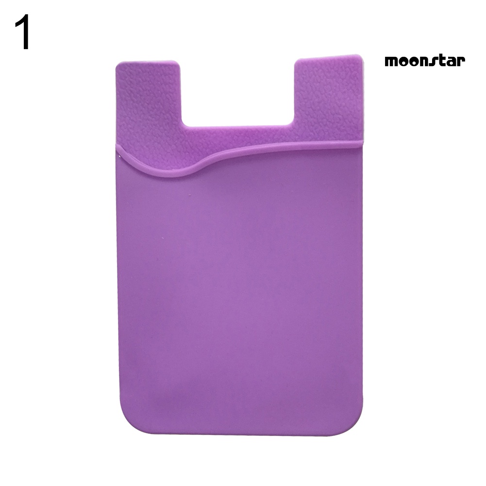 MNmoonstar Smart Silicone Mobile Phone Wallet Card Stick On Cash Credit Card Holder Pouch