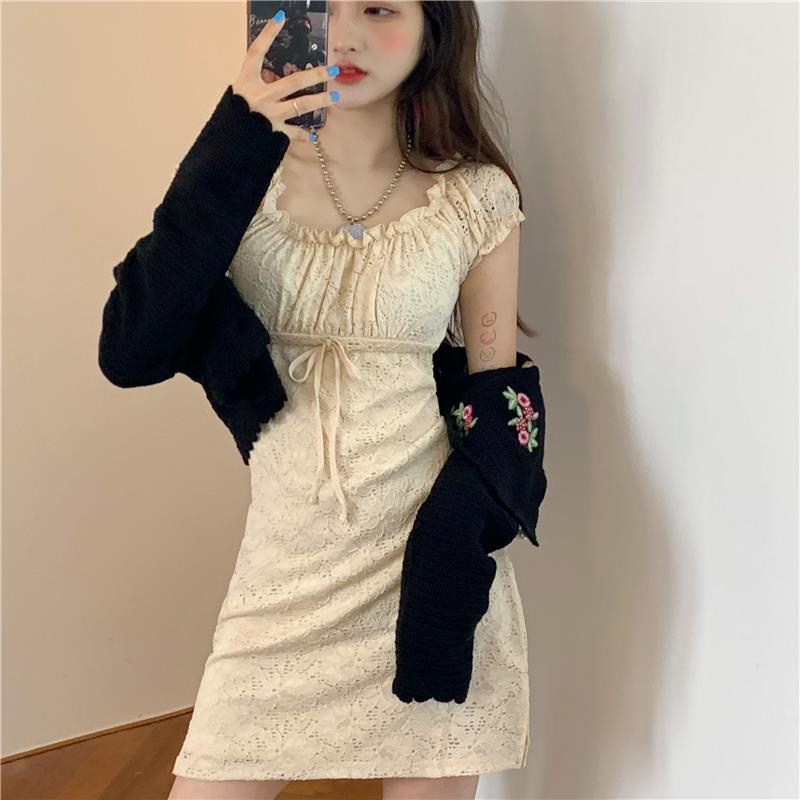 COZOK Đầm Ngắn Tay Họa Tiết Hoa Thời Trang Theo Phong Cách Vintage Dành Cho Nữ