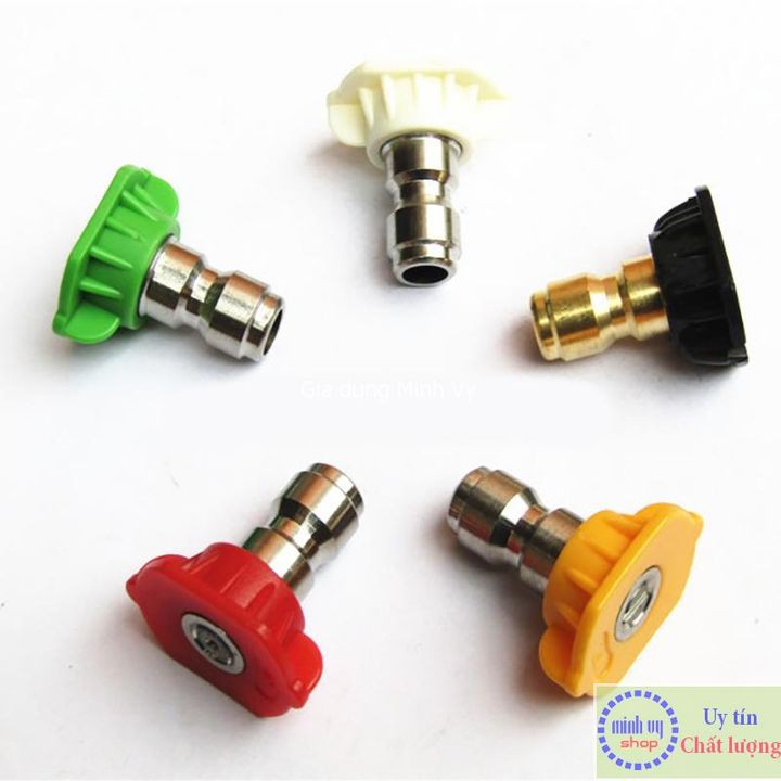 Đầu béc các góc gắn súng xịt rửa của máy rửa xe áp lực cao - Ren nối nhanh 1/4 inch