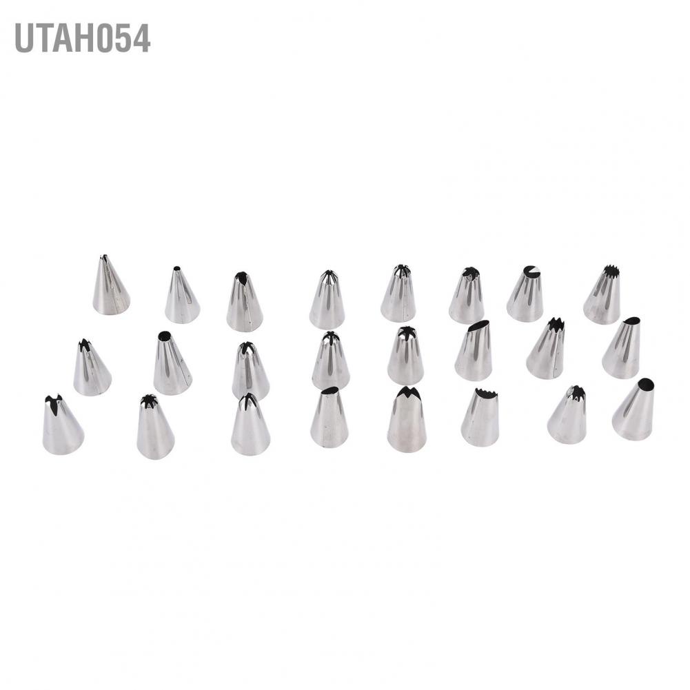 Utah054 24PCS Piping Tips Stainless Steel Icing Tip DIY Nozzle Cake Baking Tool for Kitchen