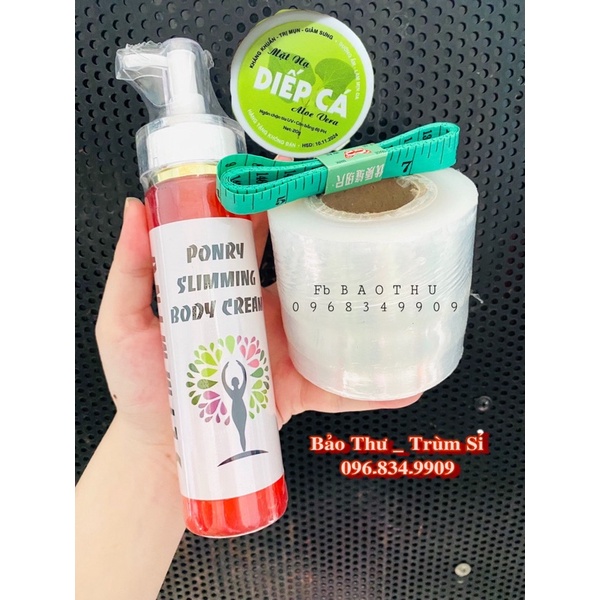 GEll TAN MỠ BỤNG PONRY ( tặng kèm 1cuộn quấn và 1thước đo, mặt Nạ ) cuộn Dày