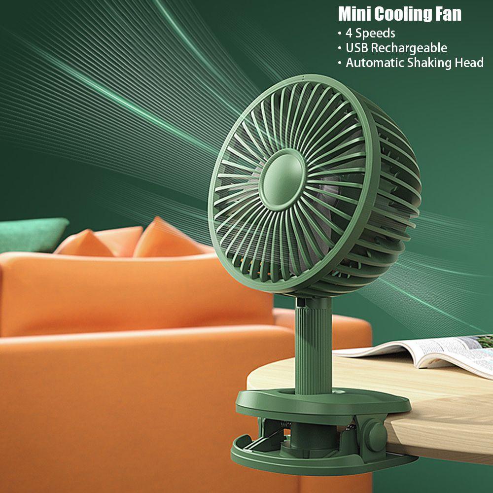 Myrongvn Quạt Kẹp Xe Đẩy Em Bé 360° Đầu Lắc Tự Động Siêu Yên Tĩnh Chất Lượng Cao
