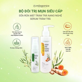 Bộ Sữa Rửa Mặt và Serum Tràm Trà Milaganics (165ml/bộ)
