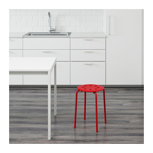[Mã LIFEBKA5 giảm 10% tối đa 1 Triệu đơn 500k] Ghế đẩu tròn chân sắt IKEA Marius - đỏ