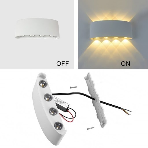Đèn trang trí hắt tường 2 đầu 6w và 8w - Chống nước IP 68 ( Bảo hành 12 tháng )