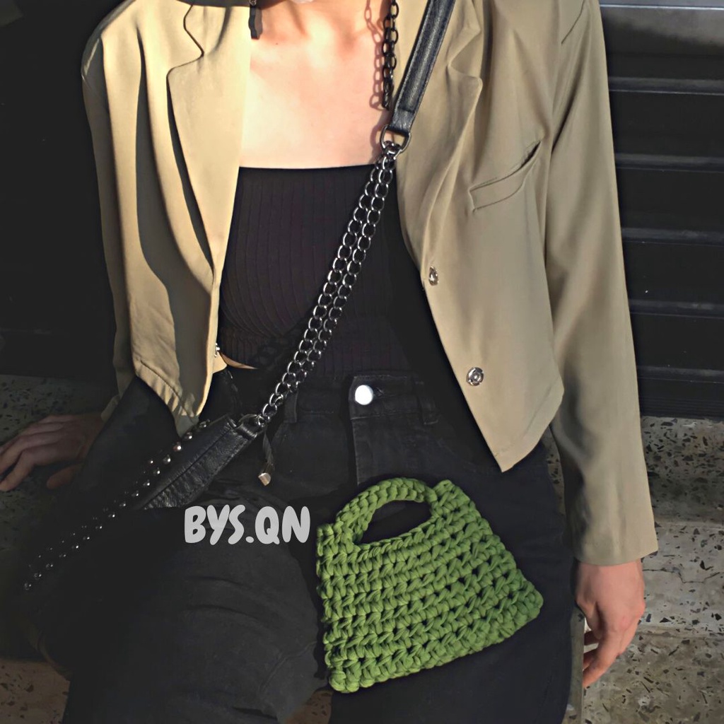 Túi đan len một màu phong cách Trendy "Fancy Bag"