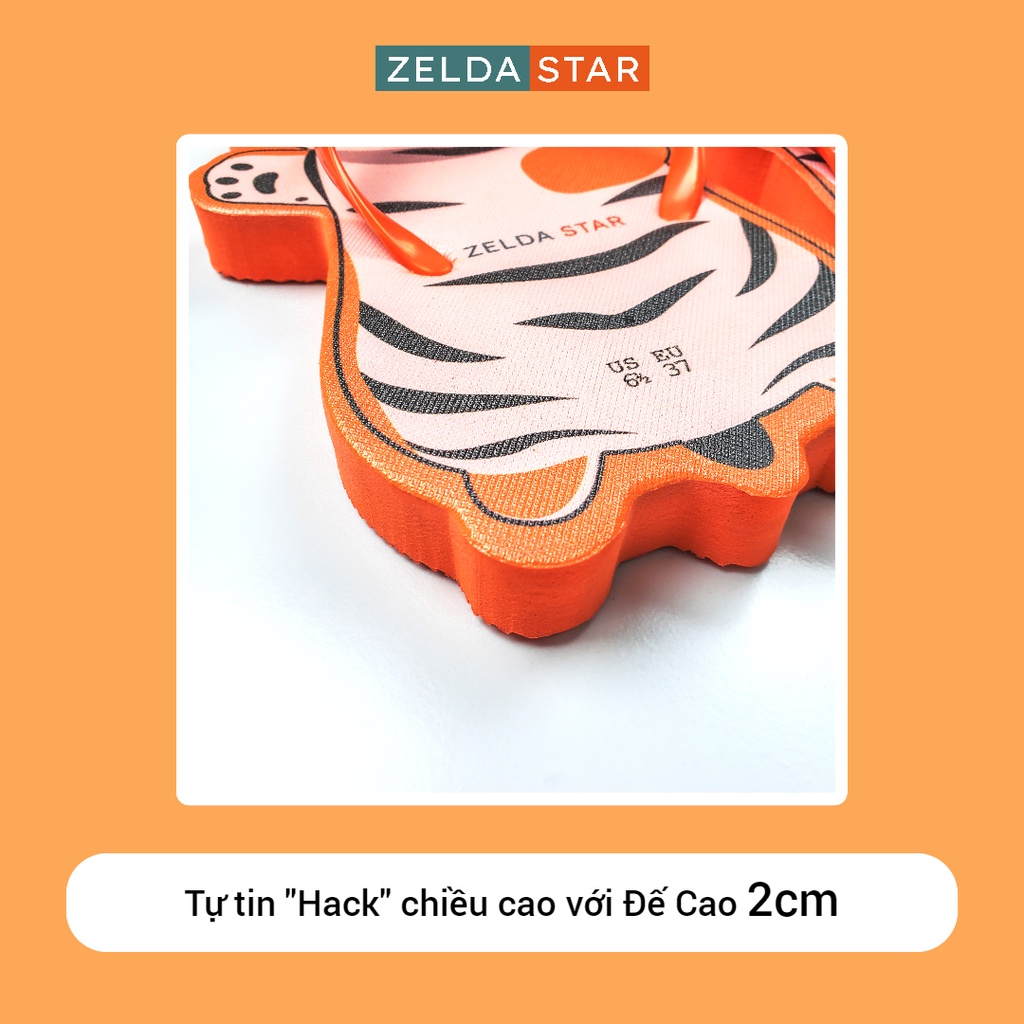 Dép Xỏ Ngón Nữ Dép Đi Trong Nhà Dép Đi Biển Hình Cọp Phè Phỡn ZELDA STAR
