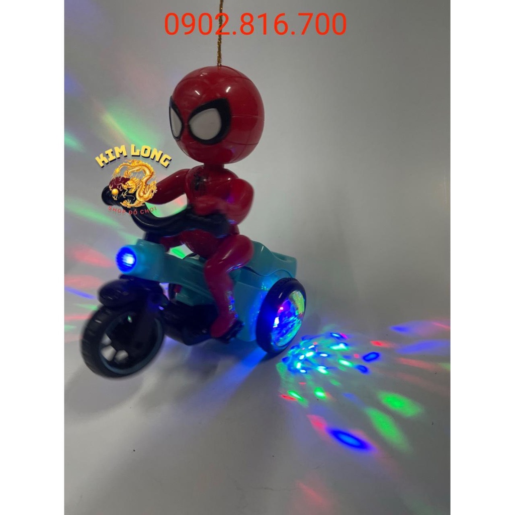 Đồ chơi lồng đèn siêu nhân nhện Spiderman lái xe giao hàng cho bé trai tặng kèm pin quà tặng trung thu cho bé