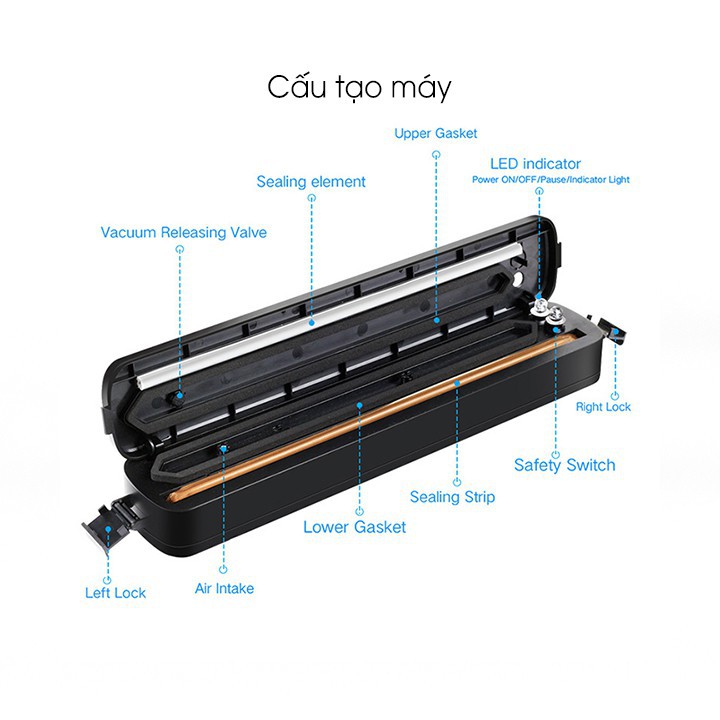 Máy hút chân không gia đình tiện dụng Vacuum Sealer - Hàng chính hãng