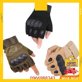 Găng tay oakley ngắn ngón loại 1 - găng tay xe máy, tập gym oakley thể thao hàng chính hãng