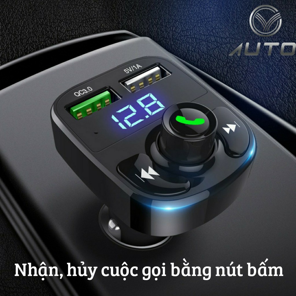 [ Freeship ] Tẩu sạc Huyndai cao cấp đa chức năng hỗ trợ nghe gọi, cắm thẻ nhớ, usb, kết nối blutooth nghe nhạc