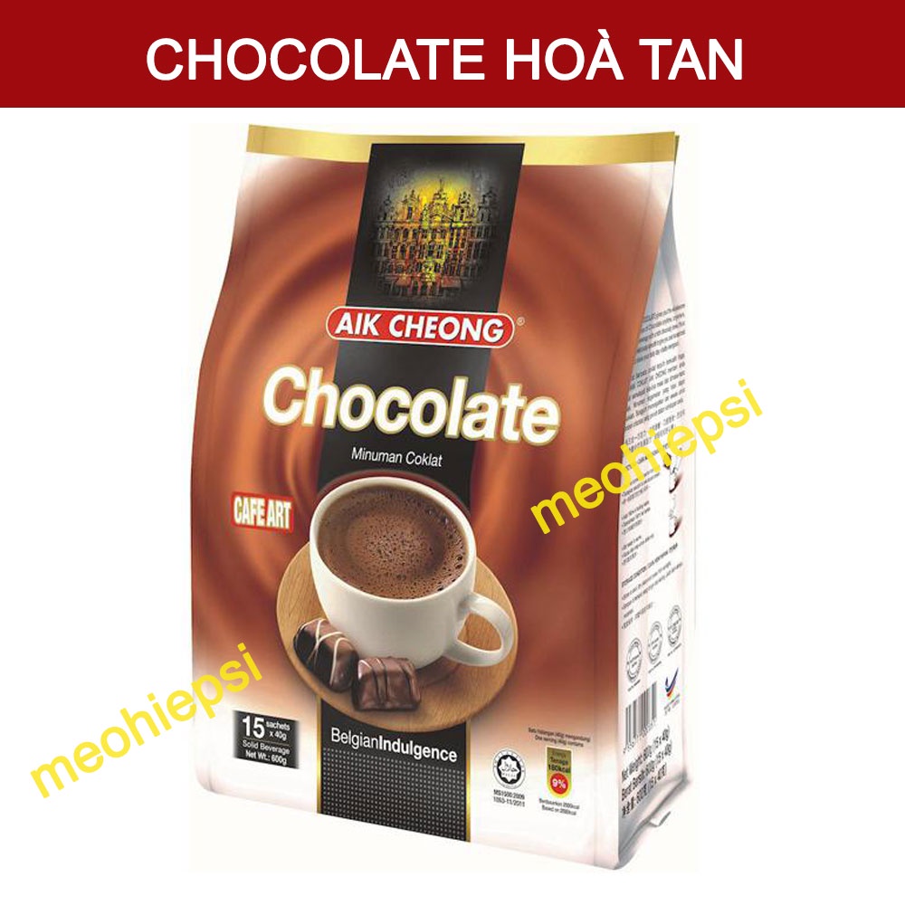 Thức uống Chocolate/Socola Aik Cheong Malaysia - 1 gói nhỏ dùng thử 40gr