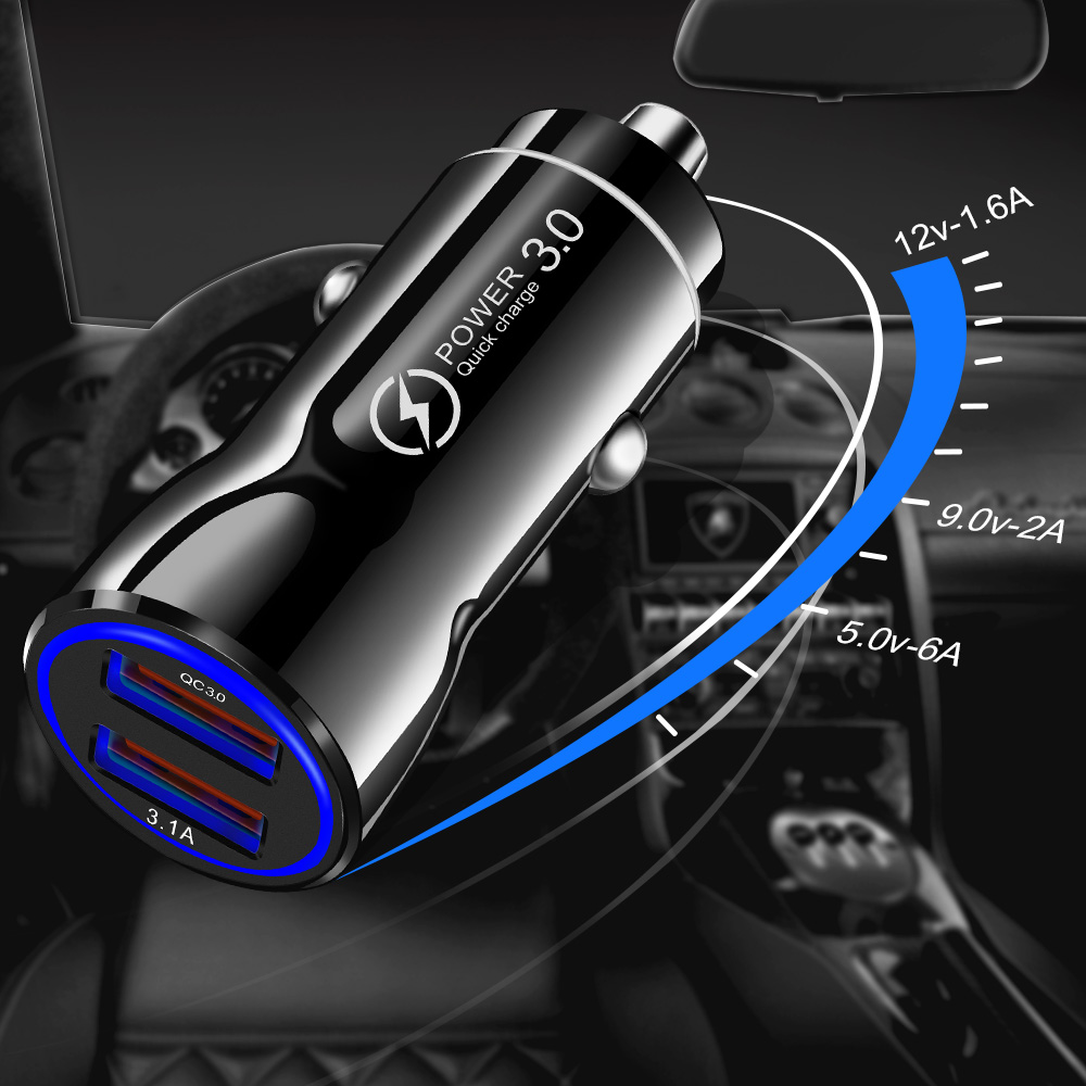 Tẩu sạc Twitch hỗ trợ sạc nhanh cổng USB 3.0/2.0 dành cho xe hơi