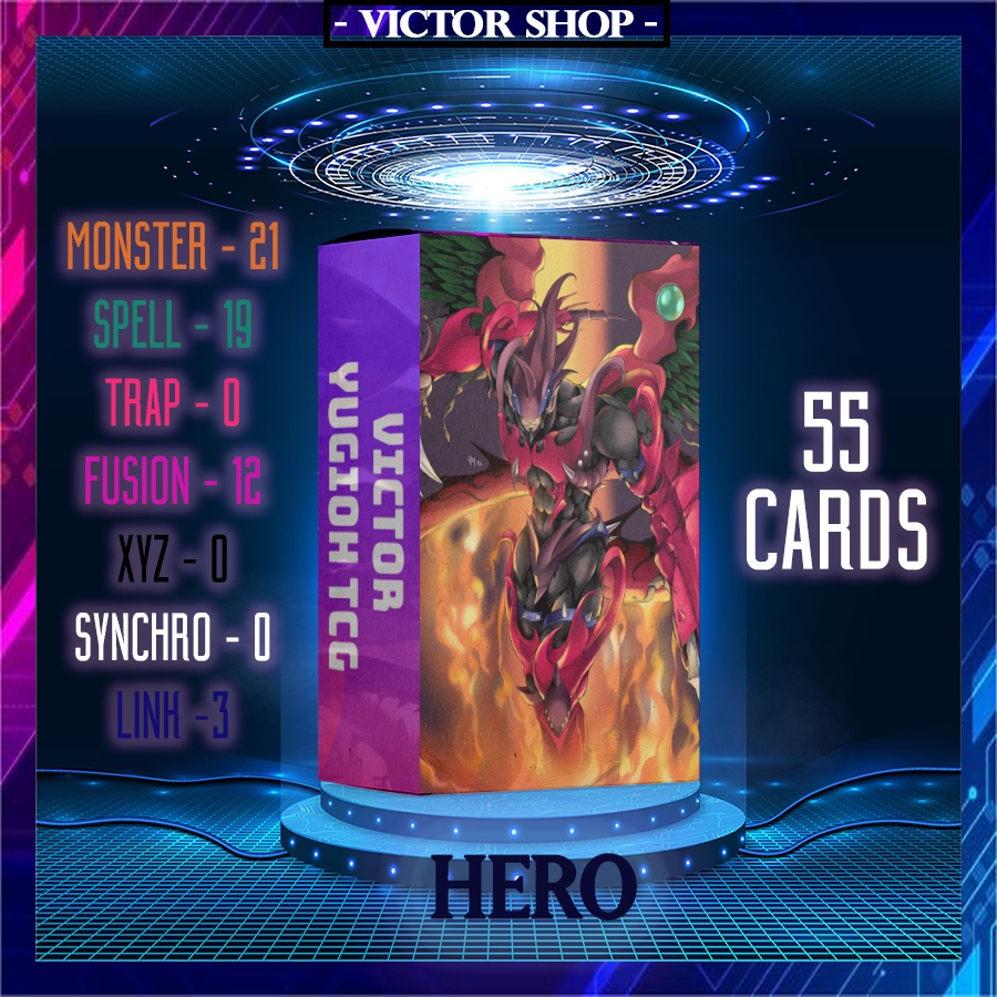 Bộ bài - HERO - 55 lá (Không in mặt sau)